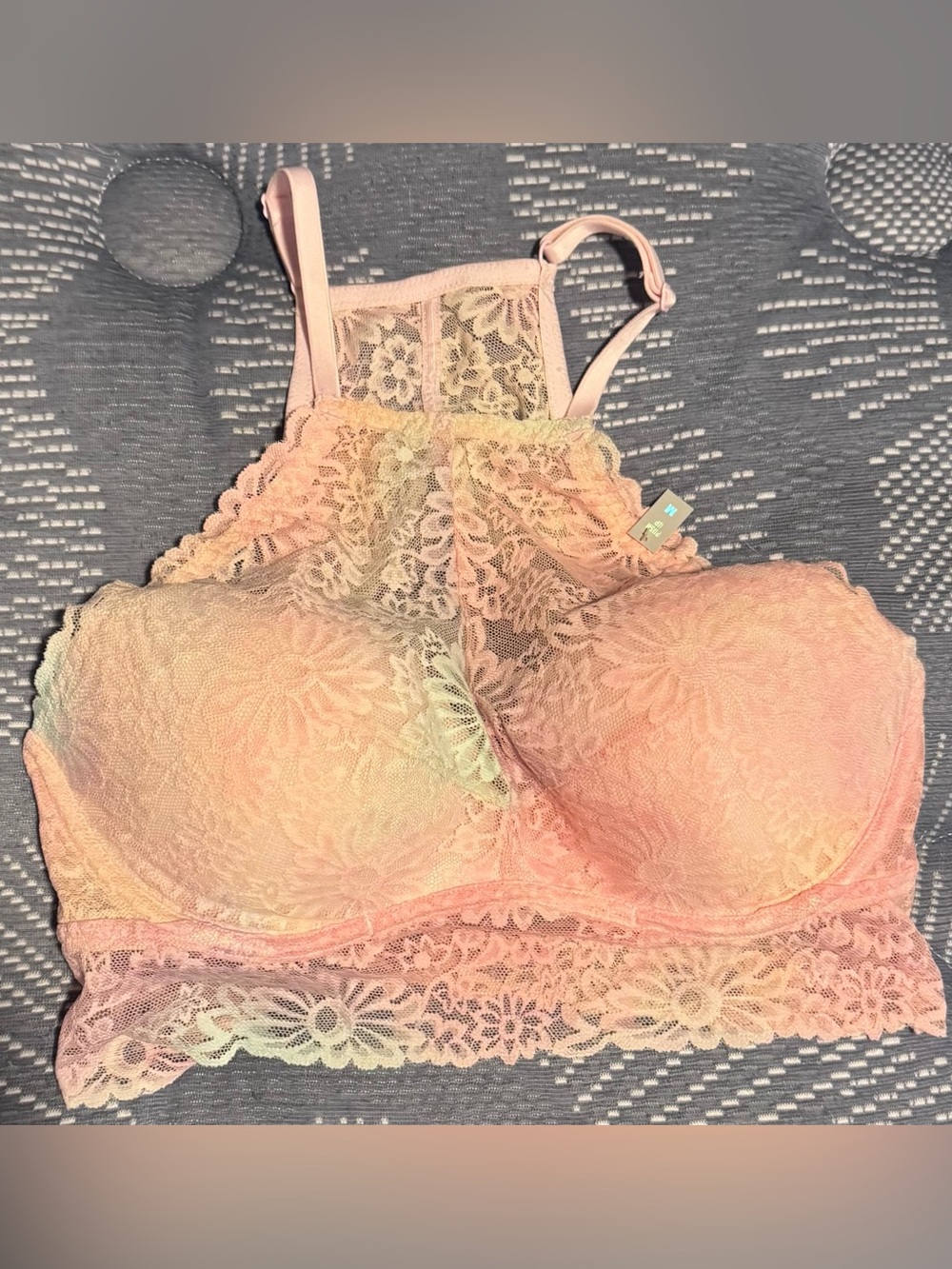 Lace Bralette - Soft Peach Pink Feminine Comfort